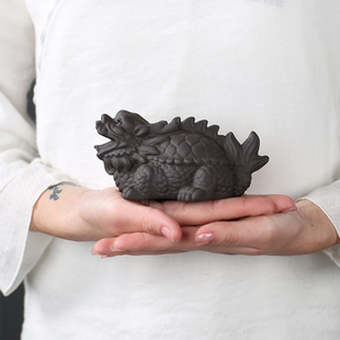 宇轩紫砂茶宠龙龟貔貅招财金蟾精品茶具配件创意摆件喷水手工茶玩