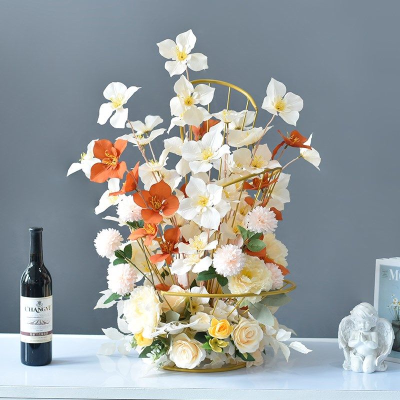 酒店酒吧KTV包厢茶几桌花铁艺花器摆件餐客厅桌面布置仿真假花艺,家居饰品,仿真花/假花,淘宝优惠券,粉丝福利购,淘宝优惠卷