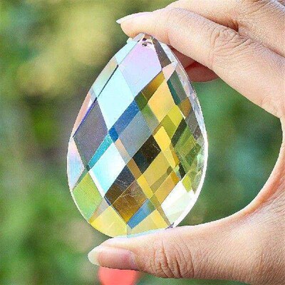 75mm AB Color Lattices Crystals Teardrop shape Prism Sun