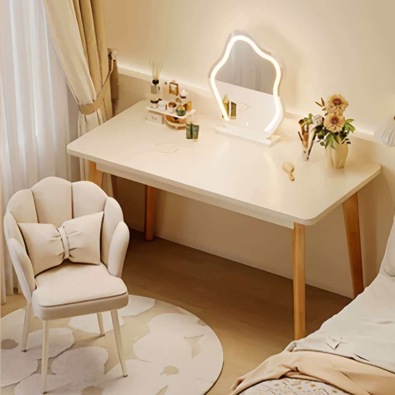实木化妆桌卧室家用床边女生小桌子梳妆台一体书桌学生电脑桌,3C数码配件,其它配件,淘宝优惠券,粉丝福利购,淘宝优惠卷