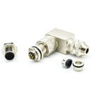 8P螺钉压线90度弯插针插孔连接器 全金属屏蔽航空插头4 M12组装 式