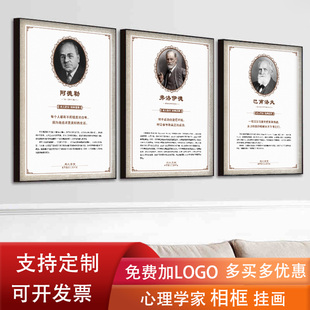 心理咨询室布置装饰画心理学家心理名人挂画挂图弗洛伊德画像定制