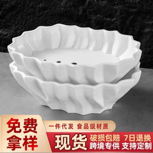 高端三文鱼鱼生刺身专用盘冰盘日料干冰摆盘装饰海鲜拼盘姿造盘子