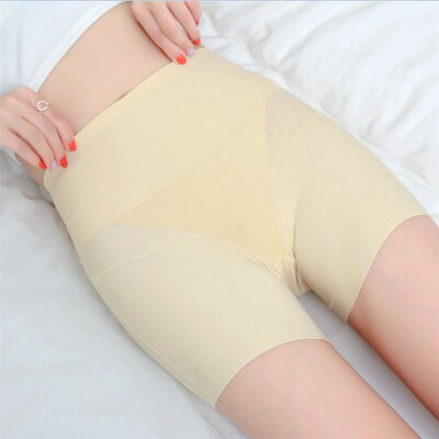 High Waist Belly-tucking Ice Silk Seamless Safety Pants tton