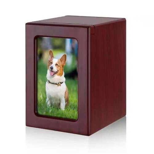 Pet Urns Memory Boxes Dog Keepsake with Photo Frame Wooden
