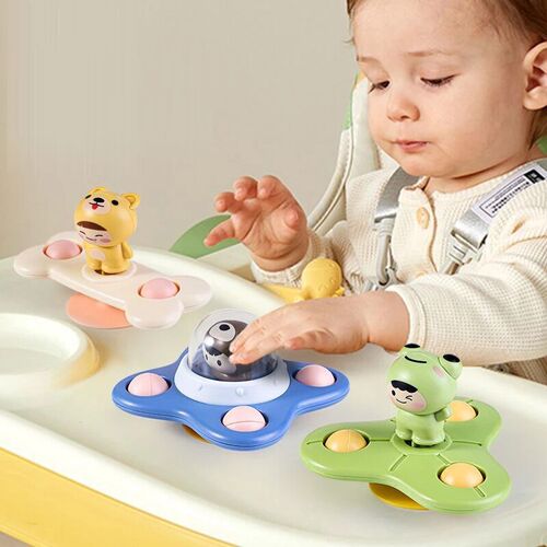 1PcsCartoon Fidget Suction Cup Spinner Toy For Baby Rotating