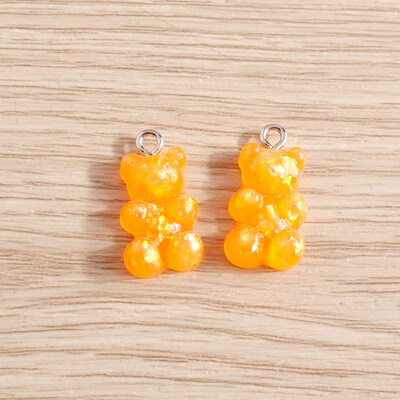 10pcs 11*20mm Candy Colors Cute Animal Gummy Bear Charms for
