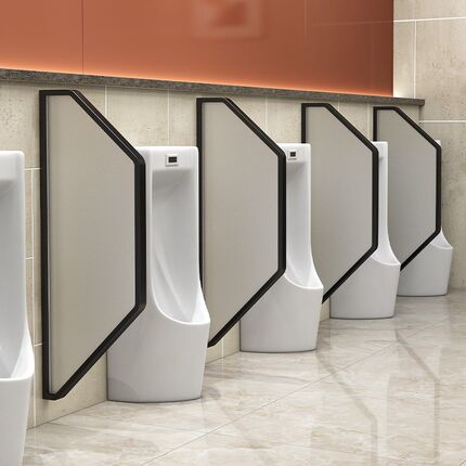 男厕所小便池挡板酒店卫生间隔断板商场小便斗不锈钢玻璃围挡定制