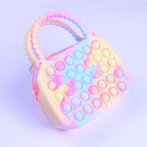 Silicone Push Bubble Crossbody Bag Fidget Toys Sensory Relie