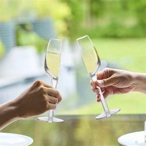 Two Pieces Pack Clear Transparent Half Glass Cup Red Wine