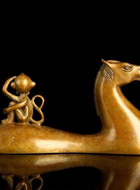 宇达青铜汽车摆件马上封侯摆件铜马摆件工艺品