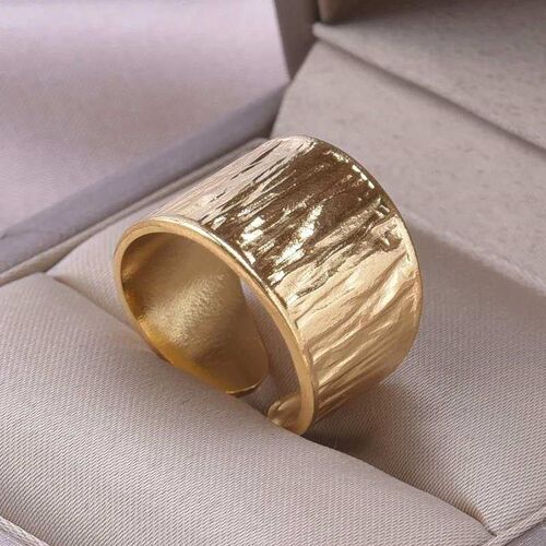 Stainless Steel Wide Rings For Women Men Irregular Personali