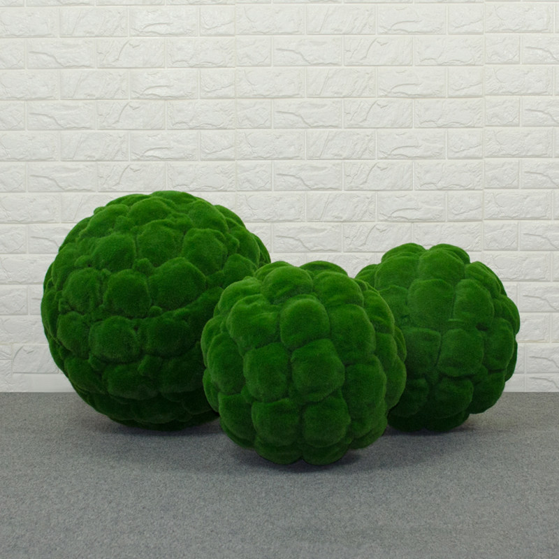 仿真苔藓球婚庆吊顶挂饰绿植装饰青苔球松针草球酒店商场家居装饰