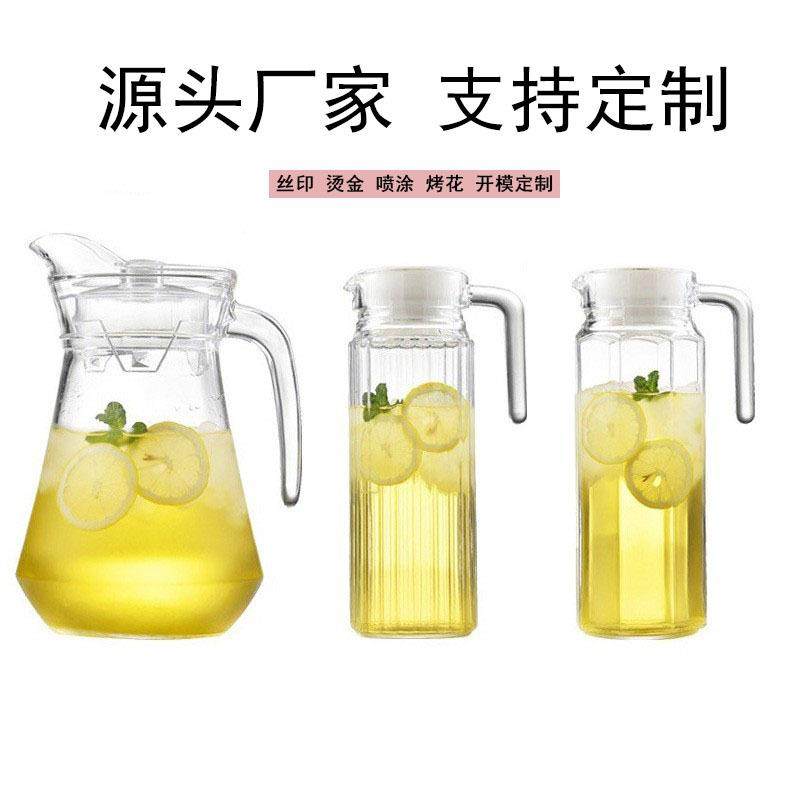 1.3升玻璃鸭嘴壶竖纹冷水壶八角冷水壶大容量果汁壶扎壶