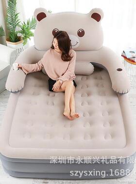 工厂直销成人加高家用双人充气床植绒单人气垫床便携式户外冲气床