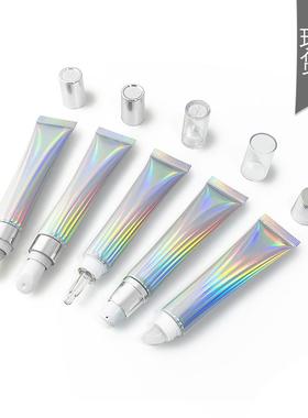 现货20g镭射银色铝塑复合化妆品软管幻彩分装空瓶眼霜瓶精华眼霜