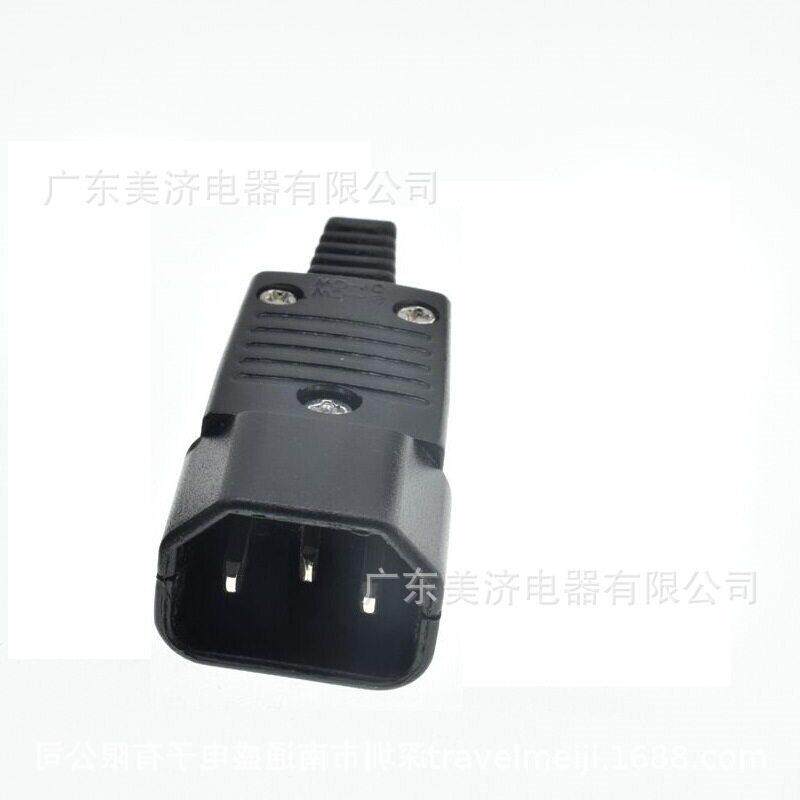 工厂 C14公插 C14组装插头 C14品字装配插头 10A公母对插 WD-10