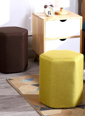 布yi小简凳子家用时矮尚茶几凳凳可以沙发凳约六边形脚5凳实木板