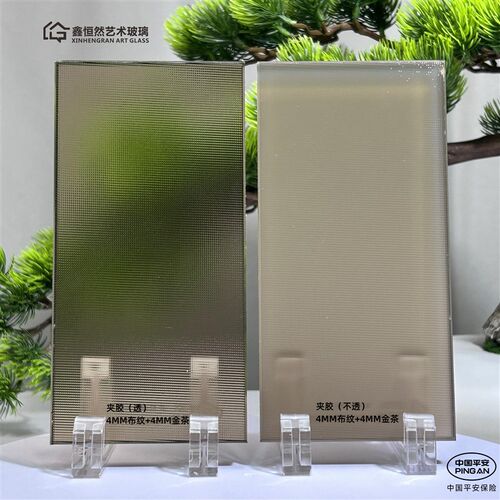 工厂定制双层夹胶布纹小灯芯水晶大雨花玻璃适用移门屏风隔断背景