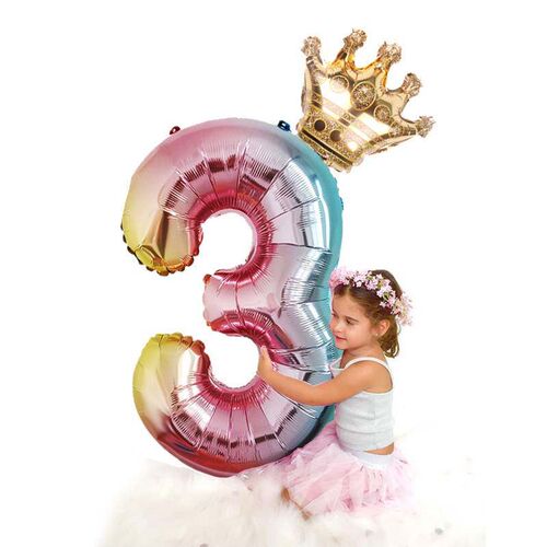 2pcs 32inch Rainbow number Foil Balloons air Balloon birthda