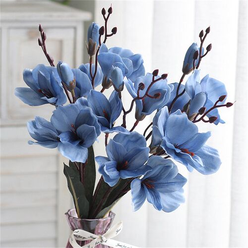 5 Branch Orchid Artificial Magnolia Flowers Home Wedding Liv