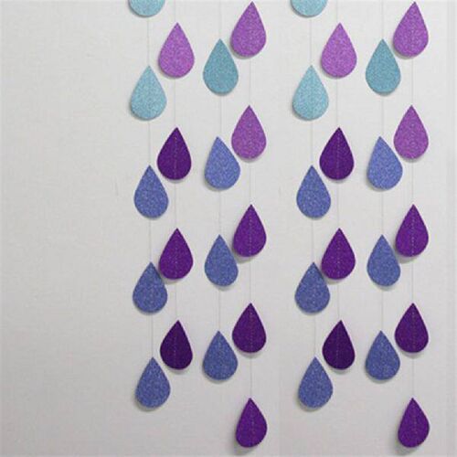 9 Strings Water Drop Paper Pull Flower Party Garland