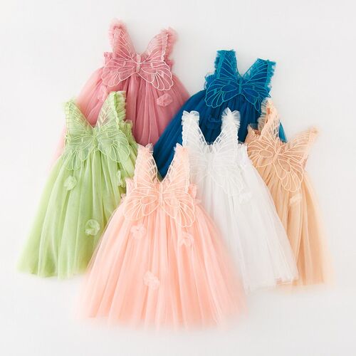 Birthday Strap Dress For Baby Girl Clothes Summer 3D Angel W