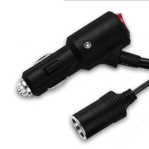 Car Cigarette Lighter Extension Cord with On/off- Button