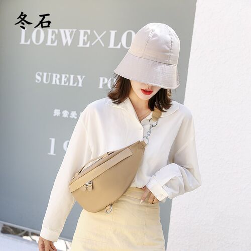 Summer Casual Oxford Cloth Chest Bag Solid Color Half moon