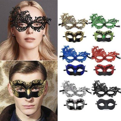 Pack of 2 Delicate His and Hers Masquerades Mask Charm