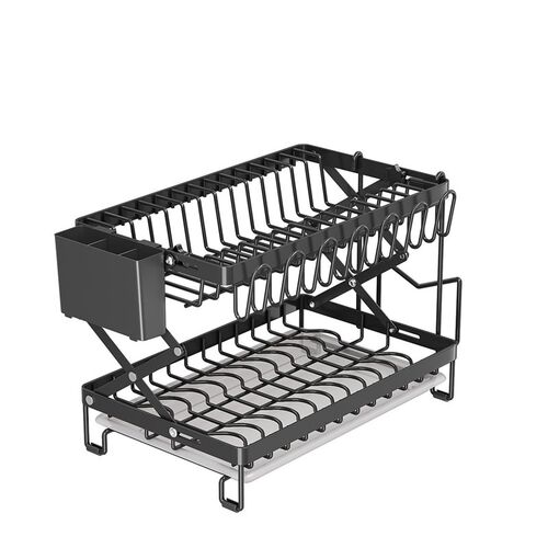 Double-layer Drain Dish Rack Carbon Steel Multi-function Bow