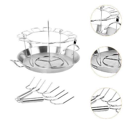 Stainless Steel Chicken Wing Legs Rack with Drip Pan Large