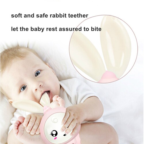 Baby Music Flashing Rattle Toys Rabbit Teether Hand Bells Mo