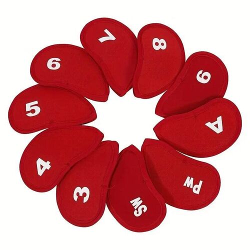 10pcs Golf Head Cover Club Iron Putter Head Protector Set