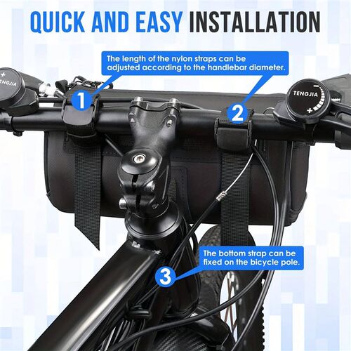 Bike Handlebar Bag Waterproof - Bicycle Handlebar Roll Bag w