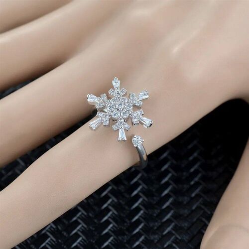 Snowflake Anxiety Ring Fidget Spinner Rings for Women Jewelr
