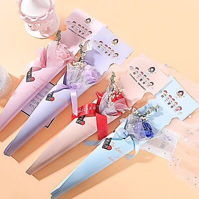 Teachers day flower bouquet gift dried flower simulation