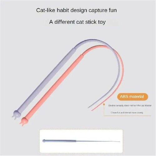 Replaceable Tail Safe Silicone Cat Teasing Pole Safe And