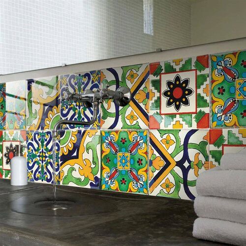 10pcs Retro Mandala Pattern Crystal Tiles Sticker Waterproof