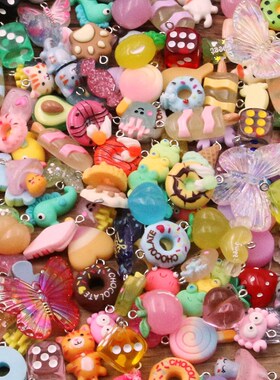 10Pcs 37 Styles Mix Fruit Animals Popsicle Candy Resin Earri