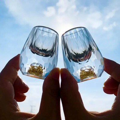 Luxury Crystal Glass Vodka Sake Shochu Bar Liqueur Double Bo