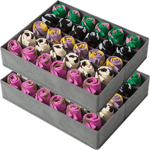 24 Grids Foldable Underwear Organizer Cabinets Drawer Underw
