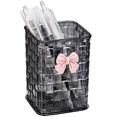 Durable Clear Acrylic Desk Organizer with Bow Accent PMMA Pe