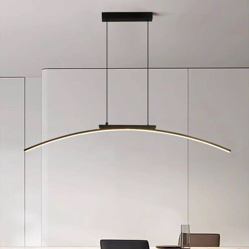 Contemporary Dining Room Pendant Light Sleek LED Arc Hanging