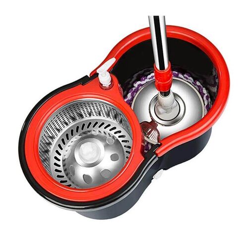 Spin Mop Bucket Floor Cleaning System Iwith 2-6 Mop Heads
