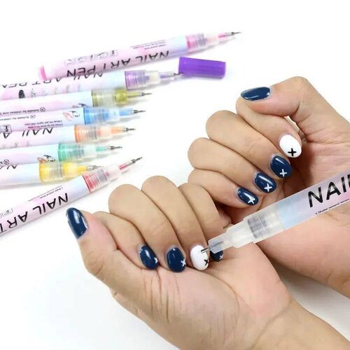 0.5mm Nail Art Pens Acrylic Marker 12Colors Extra Fine Tip L