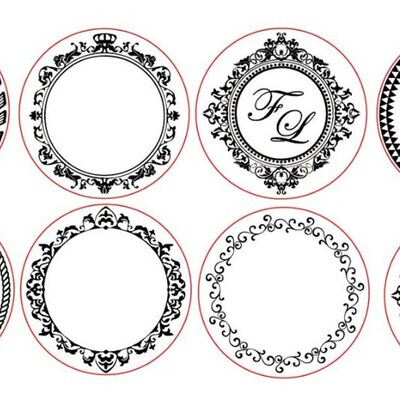 Ornament wreath Name Wedding Wax Stamp Initial stamp,DIY Anc