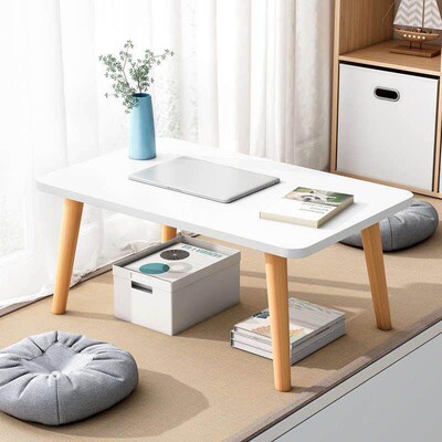 Tea Table Shelf Desk Movable Bedroom Living Room Furniture