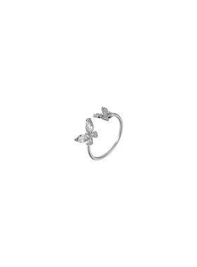 Micro Inlaid Zircon Butterfly Ring Open Personalized Light L