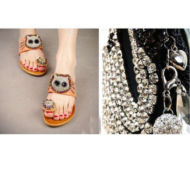 1Yard 10Yards/Roll SS6-SS18 Shiny Crystal Rhinestone Chain S - 实物图